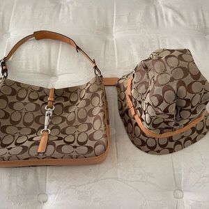 Authentic Coach bag and matching hat (size small)